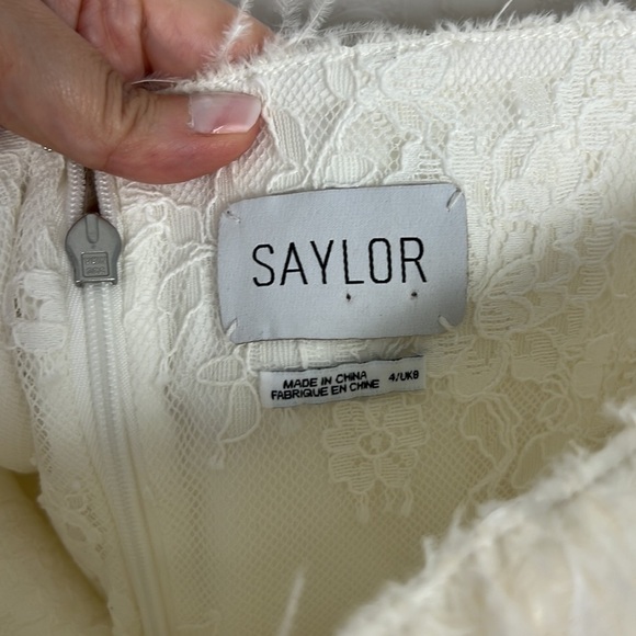 Saylor Feather Janae Jumpsuit White NYE Party Going Out Strapless BHLDN Collab - Picture 9 of 13